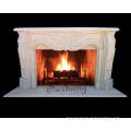 Good price home luxury decor Flower carved white marble fireplace surround